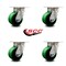 Service Caster 4 Inch Kingpinless Green Poly on Steel Wheel Swivel Top Plate Caster, 4PK SCC-KP30S420-PUR-GB-4 - alternate 3